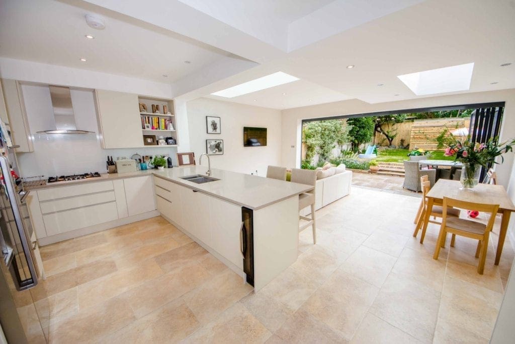 Open plan kitchen and dining room Open plan kitchen and dining room