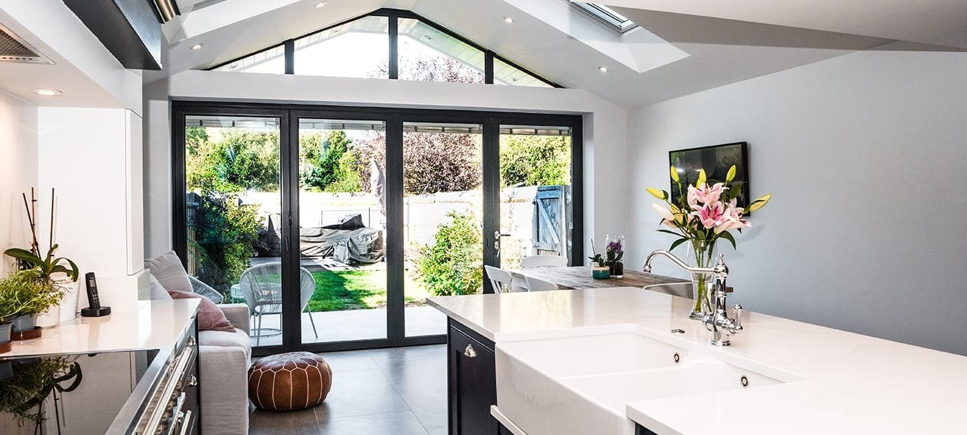 Open plan kitchen in extension