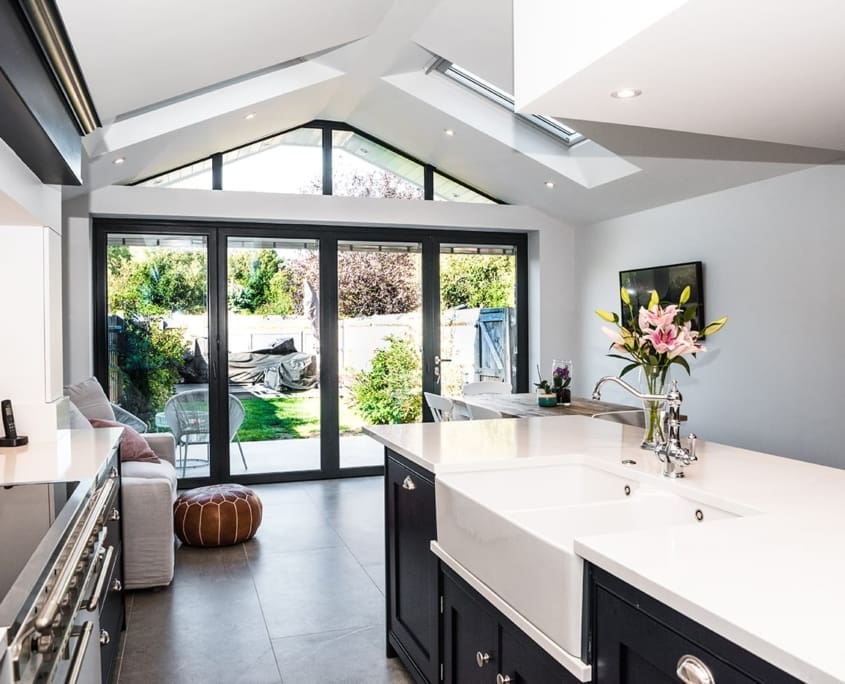 Open plan kitchen in extension