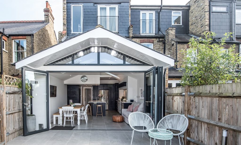 Open plan living space in house extension