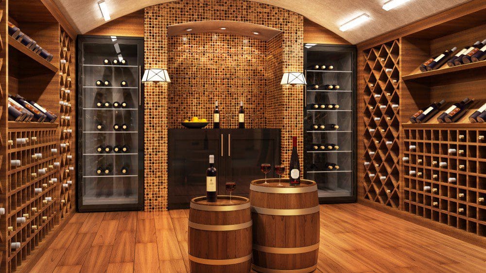 Wine,Vault.,3d,Rendering