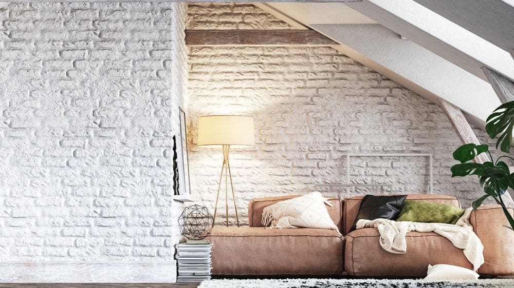 Rustic,Living,Room,In,Attic,,Loft,Interior,,3d,Render